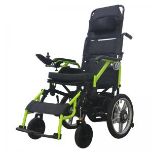 Wholesale Aluminum Alloy electric Disabled Foldable Recharge Power Wheelchair Motorized Folding Power Electric Wheelchair for Disabled