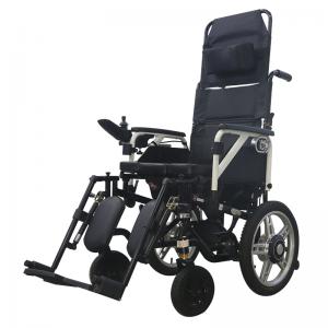 high backrest detachable reclinable electric wheelchair Pneumatic half lying flat remote control power wheelchair